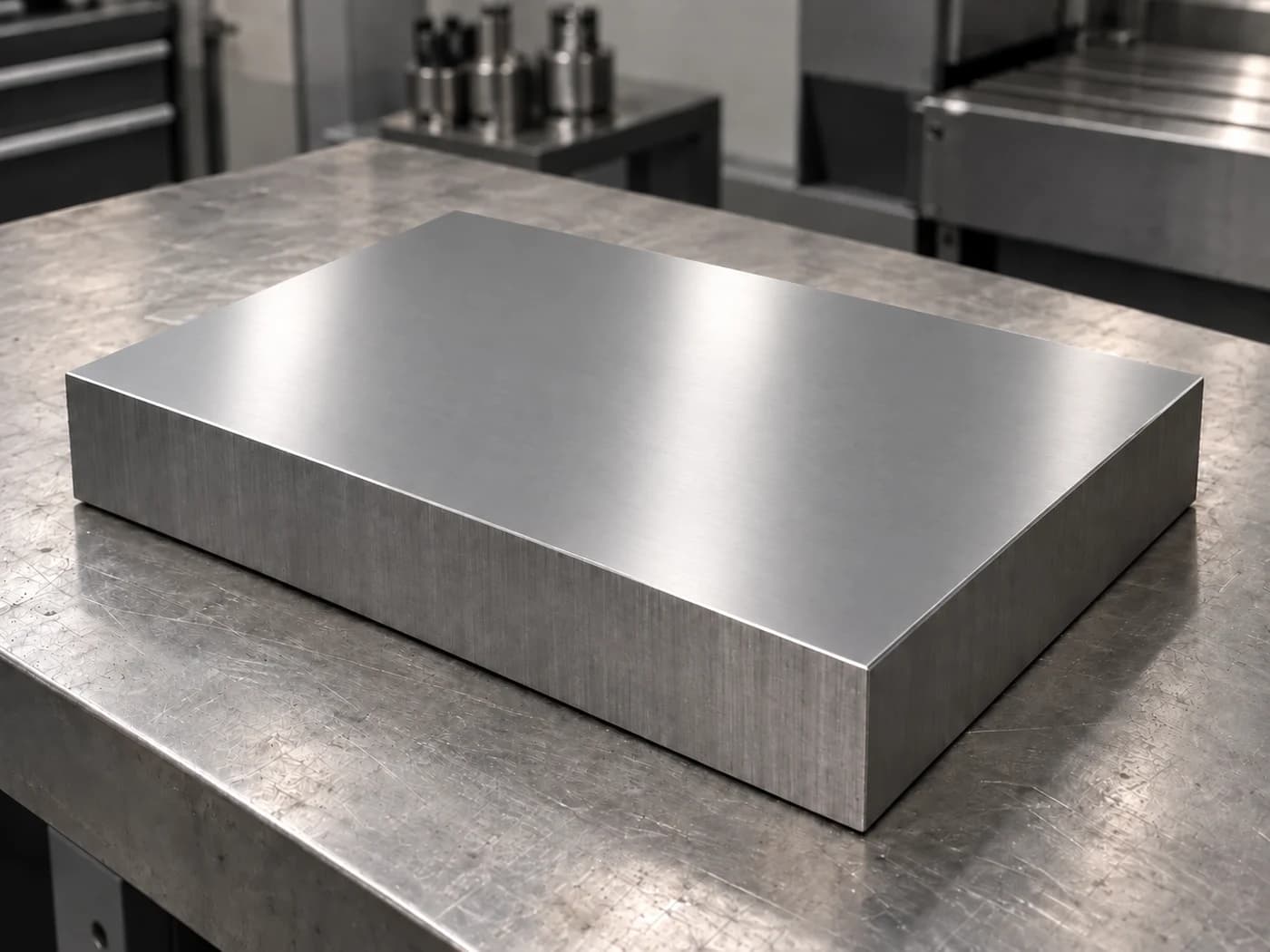 Precision-ground steel plate with finished faces and machined edges
